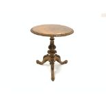 Victorian burr walnut circular top occasional table,