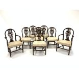 Set eight (6+2) 19th century mahogany dining chairs,