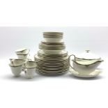 Wedgwood Osborne pattern dinner service comprising seventeen dinner plates, six side plates,