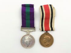 George VI British General Service medal with Palestine 1945-48 clasp awarded to '19060933 CFN.J.W.