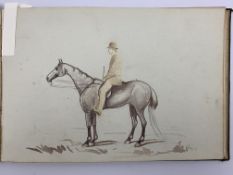 Victorian sketchbook containing various watercolours,