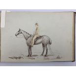 Victorian sketchbook containing various watercolours,