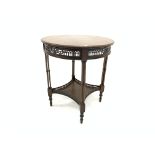 Late 19th century mahogany circular occasional table, with pierced fretwork frieze,