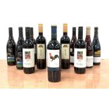 Eight bottles of Merlot and five bottles of Pinot Noir, various wineries,