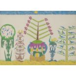 * Scottie Wilson (Scottish 1888-1972): Garden of Peace II 1960, ink and coloured chalk,