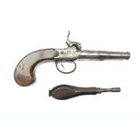 English percussion pistol, converted from a flintlock, marked 'Atterbury Warwick',