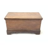 19th century scumbled pine blanket box, with hinged lid and bracket feet,
