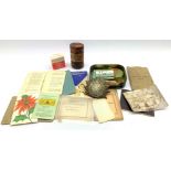 Militaria including emergency ration tin 'net 4oz Cocoa' appears unopened with contents,