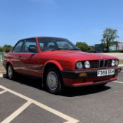 Classic car - 1989 BMW 316i (E30), red: 1596cc manual transmission, registration number F369GKH,