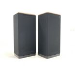 Pair of Acoustic Research cabinet speakers, with walnut tops and ebonised plinth base,