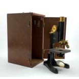 R & J Beck London Ltd model 22 microscope, H31cm,