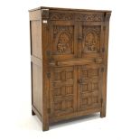 20th century medium oak cocktail cabinet,