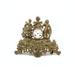 20th century French figural brass mantel clock,