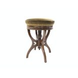 Edwardian mahogany music stool,