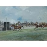 * John Beer (British 1883-1915): 'The Visitors' Handicap, Ascot' pencil, watercolour and bodycolour,