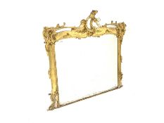 19th century gilt wood and gesso pier glass,