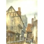 James Lawson Stewart (British 1841-1929): 'A Glimpse of York Minster from the Shambles',