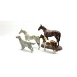 Four Beswick animals, English grey setter A/F,