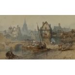 Paul Marny (French/British 1829-1914): River Scene, watercolour,