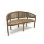 Teak Lutyens style bench,