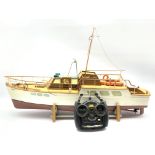 Remote control boat 'Capricorn', complete with lifeboat, buoyancy aids, mast and other rigging,