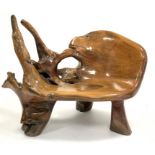 Eastern rosewood carved root bench,