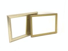 Gilt framed wall mirror with beaded moulding, (77cm x 108cm) and another gilt framed wall mirror,