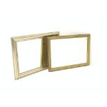 Gilt framed wall mirror with beaded moulding, (77cm x 108cm) and another gilt framed wall mirror,