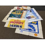 Uncut advertising posters for display at Shell petrol stations,