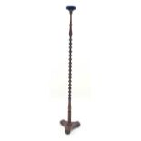 19th century bobbin turned mahogany wig stand,