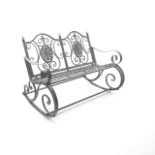 Silver finish two seat garden rocking bench,