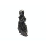 Bronze figure modelled as a child playing an instrument, signed 'Schlender',