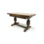 Titchmarsh and Goodwin refectory style oak extending dining table,