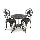 Painted aluminium garden table,