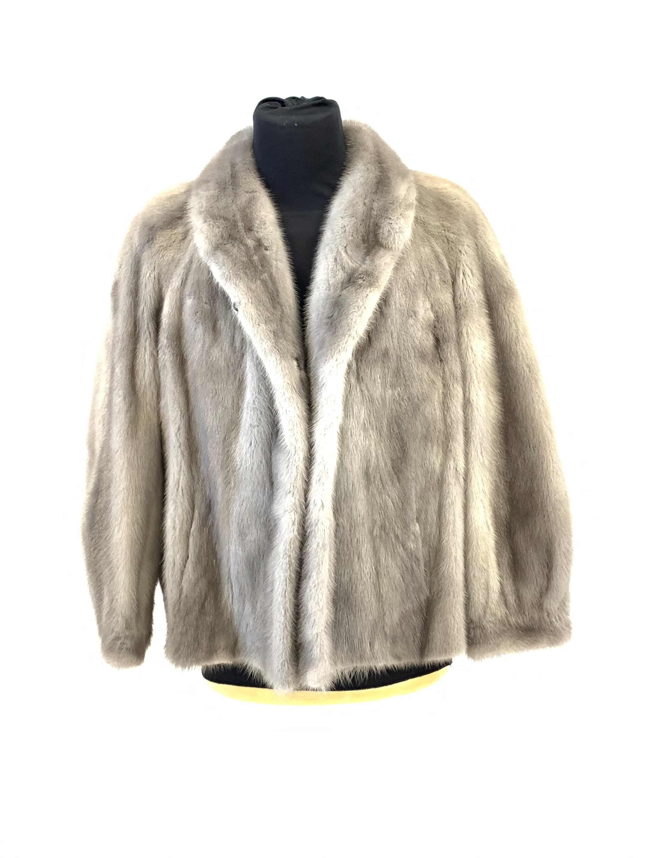 Grey mink evening cocktail jacket,