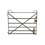 19th century wrought and strap iron garden gate,