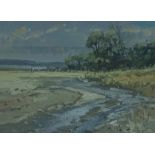 Stewart Lammie (British Contemporary): 'Walking, Fleet Bay', oil on board signed,