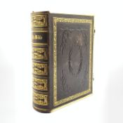 Victorian leather and brass bound bible with brass clasp