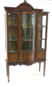 Edwardian mahogany display cabinet in the Sheraton style,