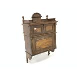 Edwardian figured walnut wall hanging dentists cabinet,