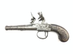 18th Century English flintlock pistol by 'Willoughby' of London, proof marks to underside,