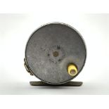 Hardy fishing reel, measures 2 3/4 inches in diameter, marked 'Hardy's Alnwick Patent',