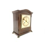 Early 20th century mahogany cased mantel clock, with eight day striking movement,