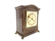 Early 20th century mahogany cased mantel clock, with eight day striking movement,
