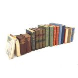 Various leather bound and other books, to include, 'Bunyan's works VOL I - III,' etc,