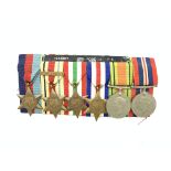 WW2 group of six medals comprising 1939-45 War Medal, Defence Medal, France & Germany, Africa,