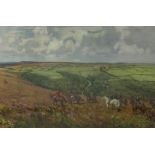 Lionel Edwards (British 1878-1966): 'The Devon and Somerset Staghounds' coloured print,