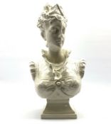 Modern crackle glaze bust of a 16th Century noblewoman,