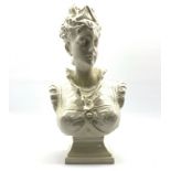 Modern crackle glaze bust of a 16th Century noblewoman,