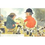 John William Wilkinson 'Wilk' (British 1906-1994): Cartoon Huntsman in Humorous Conversation,